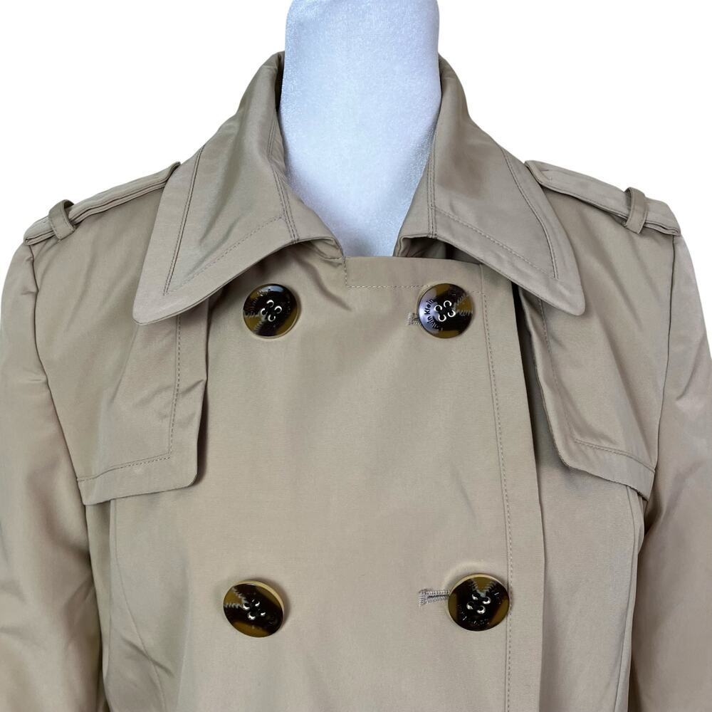 Calvin Klein Classic Khaki Waterproof Double Breasted Trench Coat Belted Fitted - Picture 3 of 16